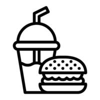 rápido comida línea icono diseño vector