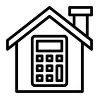 House Calculating Line Icon Design vector