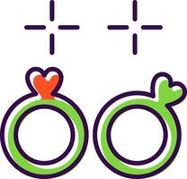 Wedding Rings filled Design Icon vector
