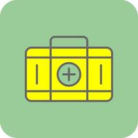 First Aid Kit Filled Yellow Icon vector