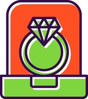 diamante anillo lleno diseño icono vector