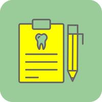 Dental Report Filled Yellow Icon vector