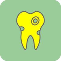 Caries Filled Yellow Icon vector