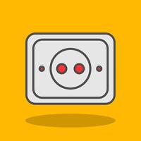 Socket Filled Shadow Icon vector