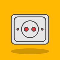 Socket Filled Shadow Icon vector