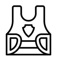 Bullet Proof Vest Line Icon Design vector