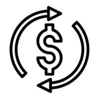 Refund Line Icon Design vector