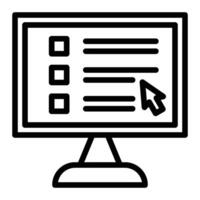 Online Test Line Icon Design vector