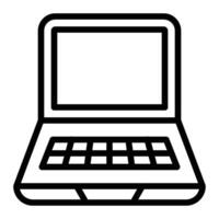 icono de línea de laptop vector