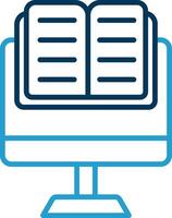 OnLine Blue Two Color Learning Line Blue Two Color Icon vector
