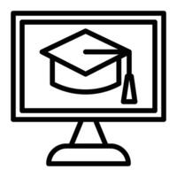 Online Education Line Icon Design vector