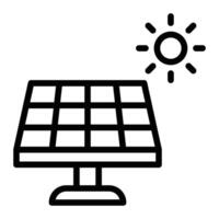 solar panel línea icono diseño vector