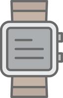 reloj línea lleno ligero icono vector