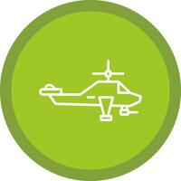 Heliciopter Line Multi Circle Icon vector