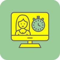 Timer Filled Yellow Icon vector