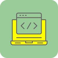 Web Development Filled Yellow Icon vector