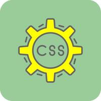 Css Coding Filled Yellow Icon vector
