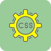 Css Coding Filled Yellow Icon vector