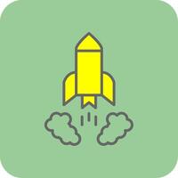 Rocket Launch Filled Yellow Icon vector
