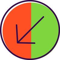 Down Left Arrow filled Design Icon vector