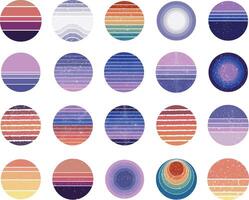 Retro vintage sunset clipart background templates vector