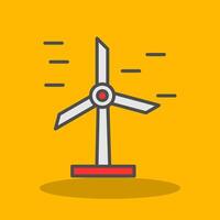 Wind Energy Filled Shadow Icon vector