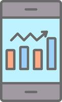 Bar Analytics Line Filled Light Icon vector