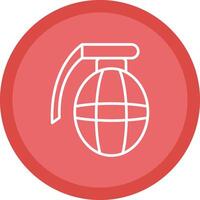 Grenade Line Multi Circle Icon vector