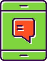 Text Message filled Design Icon vector