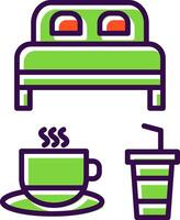 Bed And Breakfast filled Design Icon vector