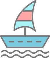 Sailing Boat Line Filled Light Icon vector