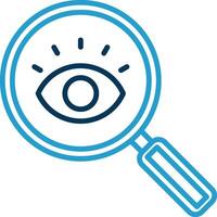 Magnifying Glass Line Blue Two Color Icon vector