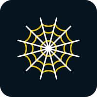 Spider Web Line Red Circle Icon vector