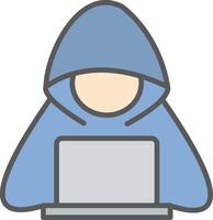 Hacker Line Filled Light Icon vector
