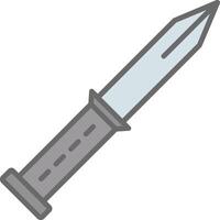 cuchillo línea lleno ligero icono vector