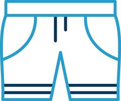 Swim Shorts Line Blue Two Color Icon vector