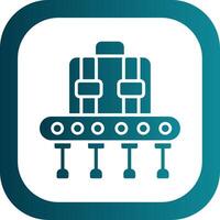 Baggage Conveyor Glyph Gradient Corner Icon vector