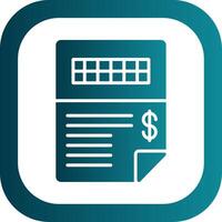 Invoice Glyph Gradient Corner Icon vector