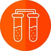Test Tubes Line Red Circle Icon vector