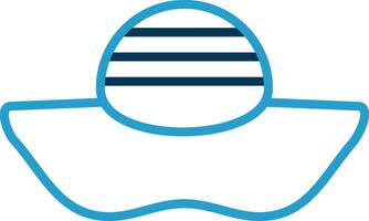 Sun Hat Line Blue Two Color Icon vector