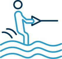 Surfing Line Blue Two Color Icon vector