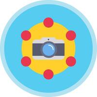 Camera Flat Multi Circle Icon vector