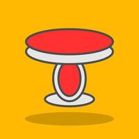 Dining Table Filled Shadow Icon vector