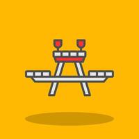 Picnic Table Filled Shadow Icon vector