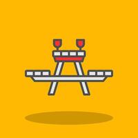 Picnic Table Filled Shadow Icon vector