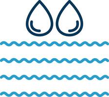 Water Line Blue Two Color Icon vector