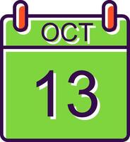 October filled Design Icon vector