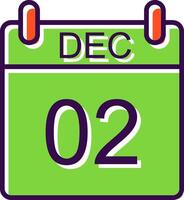 December filled Design Icon vector