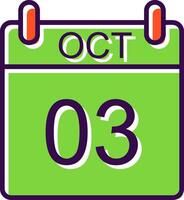 October filled Design Icon vector