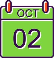 October filled Design Icon vector